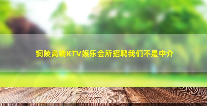 铜陵高端KTV娱乐会所招聘我们不是中介